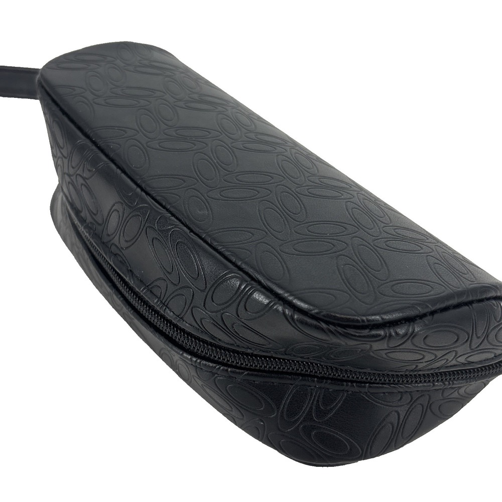 Oakley Monogram Logo Leather Clam Shell Sun Glasses Case Black